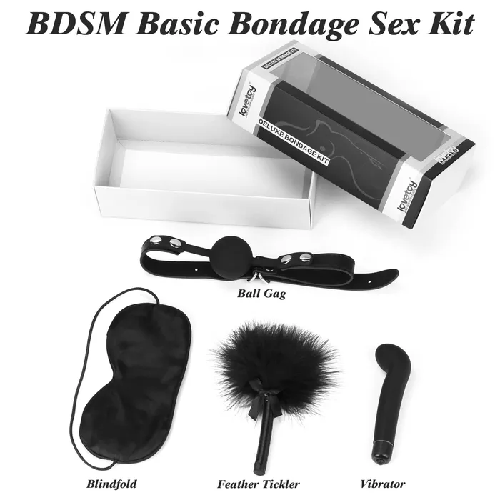 LOVETOY Female Sex Toys BDSM Bondage Sets Gspot Vibrator Blindfold Ball Gag Feather Tickler