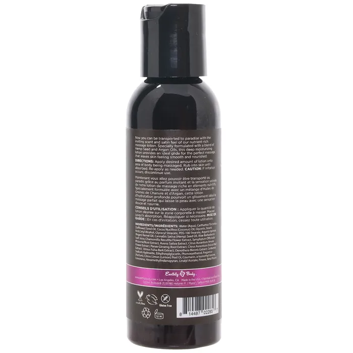 Couples Earthly Body Hemp Seed Massage Lotion 2oz60ml in Skinny Dip