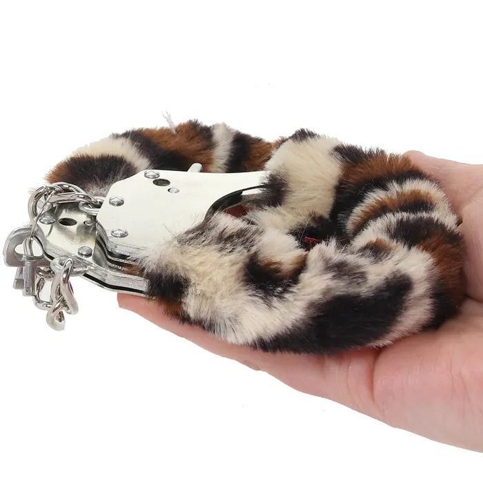 WhipSmart Classic Furry Cuffs in Leopard XGen Female Sex Toys