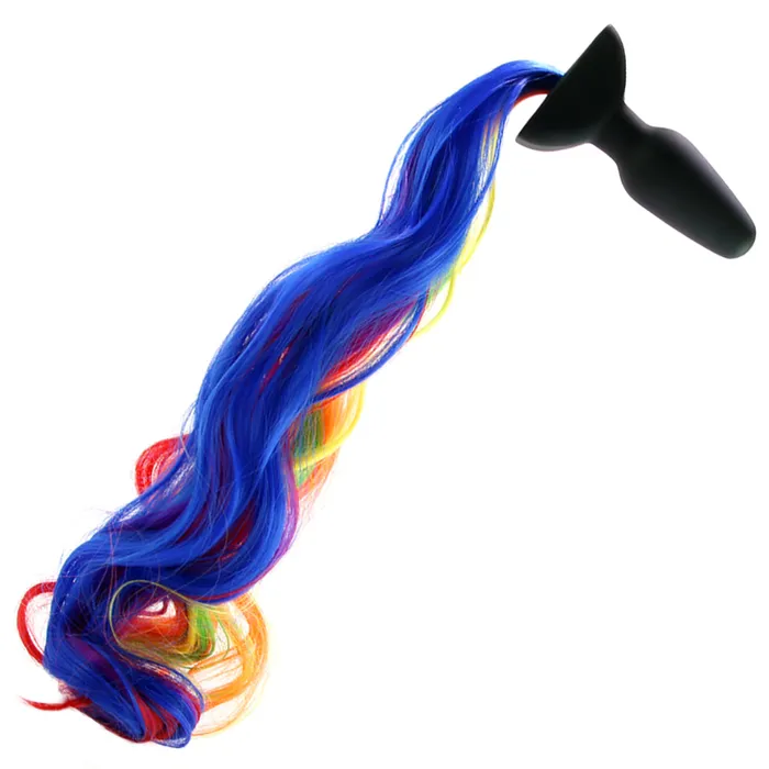 XR Brands Tailz Rainbow Pony Vibrating Anal Plug Male Sex Toys